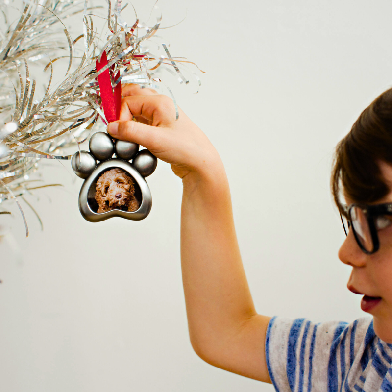 Pet Pawprint Ornament Christmas Stocking Stuffer Pet Loss Pet Lover Gift