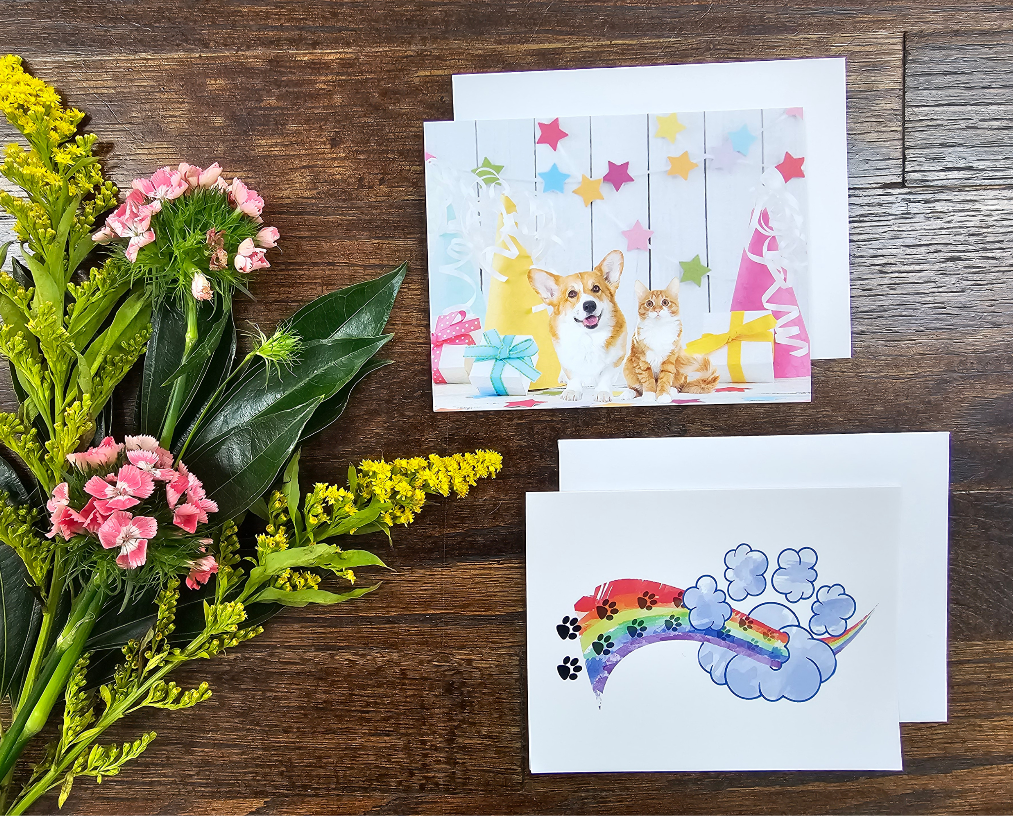 Collection of pet-themed greeting cards designed for pet sympathy cards and pet condolence cards, offering heartfelt messages for pet loss support.