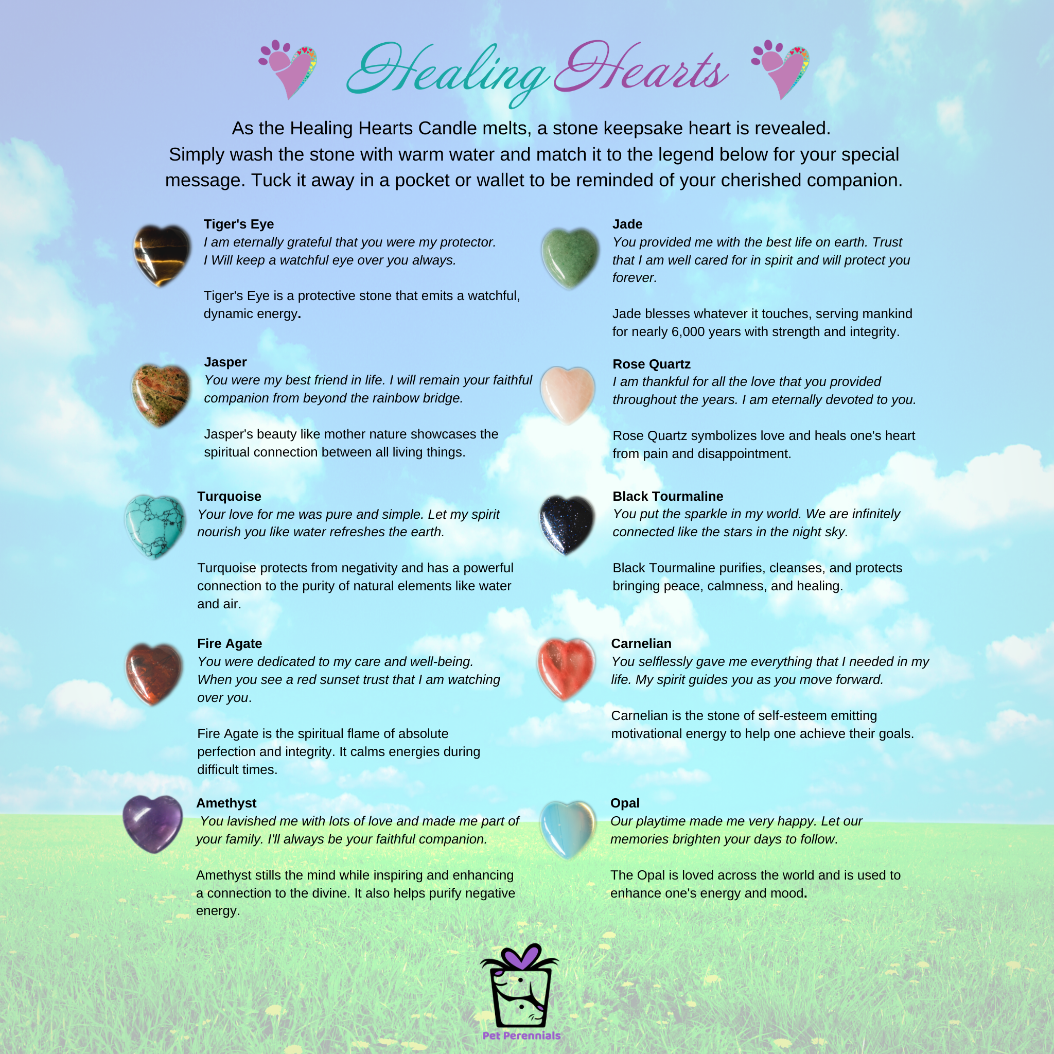 Healing Hearts Memorial Candle with Keepsake Heart Stone