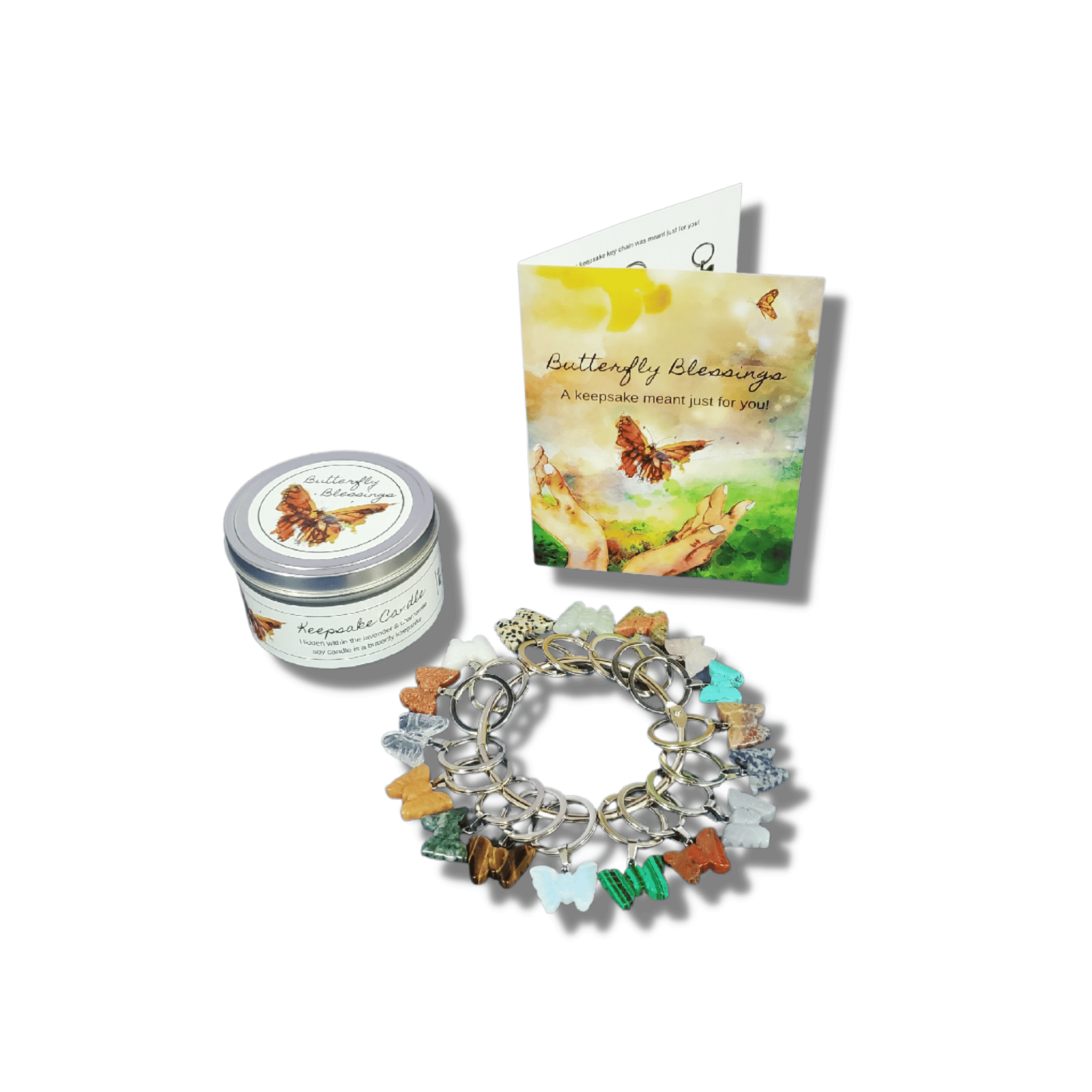 Butterfly Blessings Keepsake Candle with Butterfly Keychain