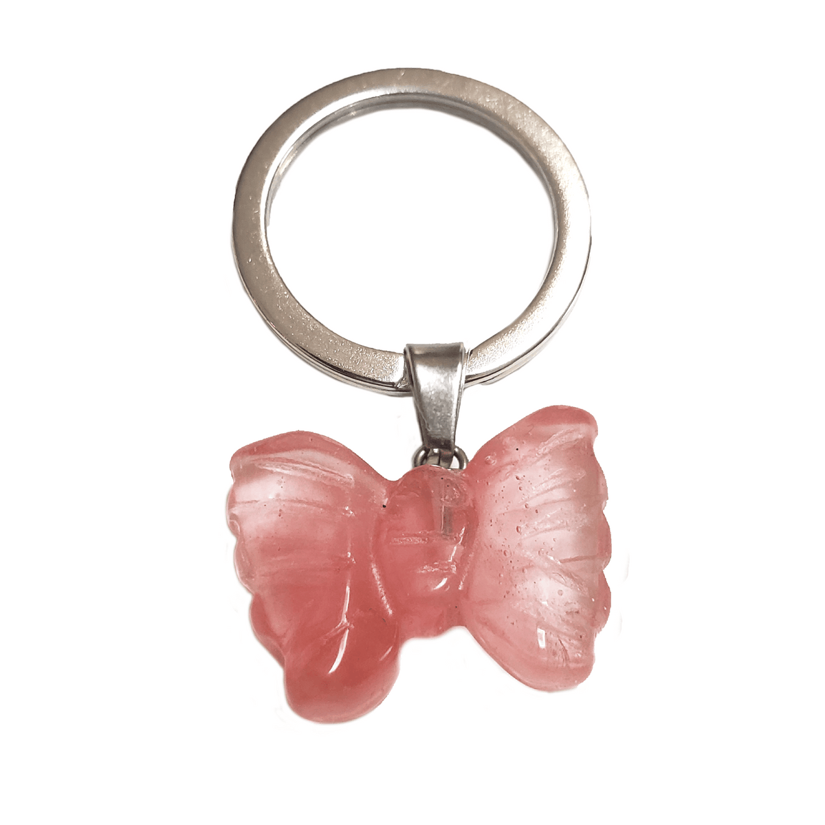 Butterfly Blessings Keepsake Candle - Pet Memorial Candle- - Watermelon Stone Butterfly Keychain