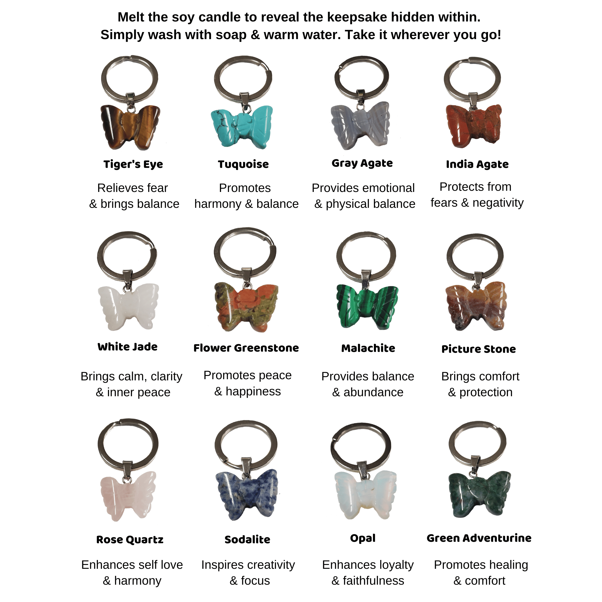 Butterfly Blessings Keepsake Candle - Pet Memorial Candle - Butterfly Keychain