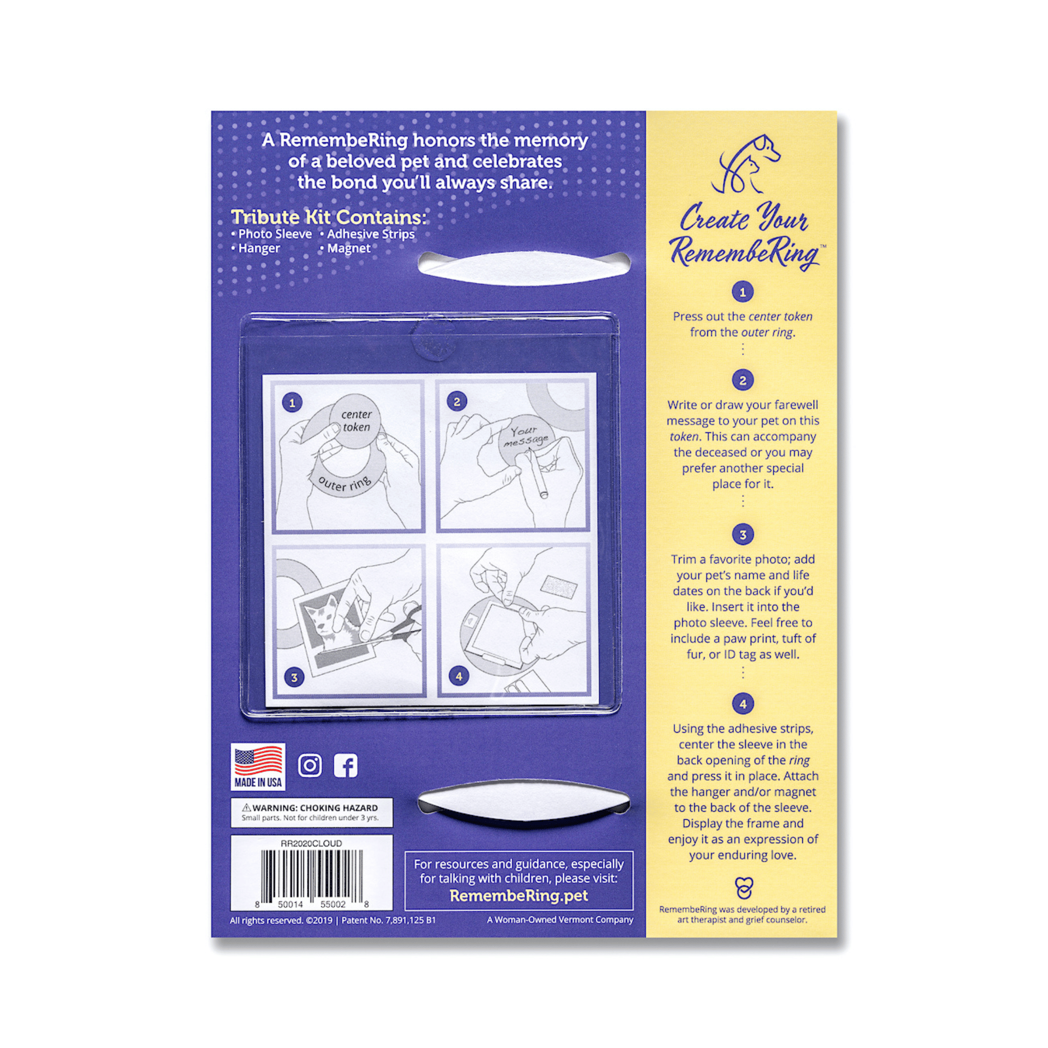RemembeRing Pet Memorial Tribute Kit Instructions