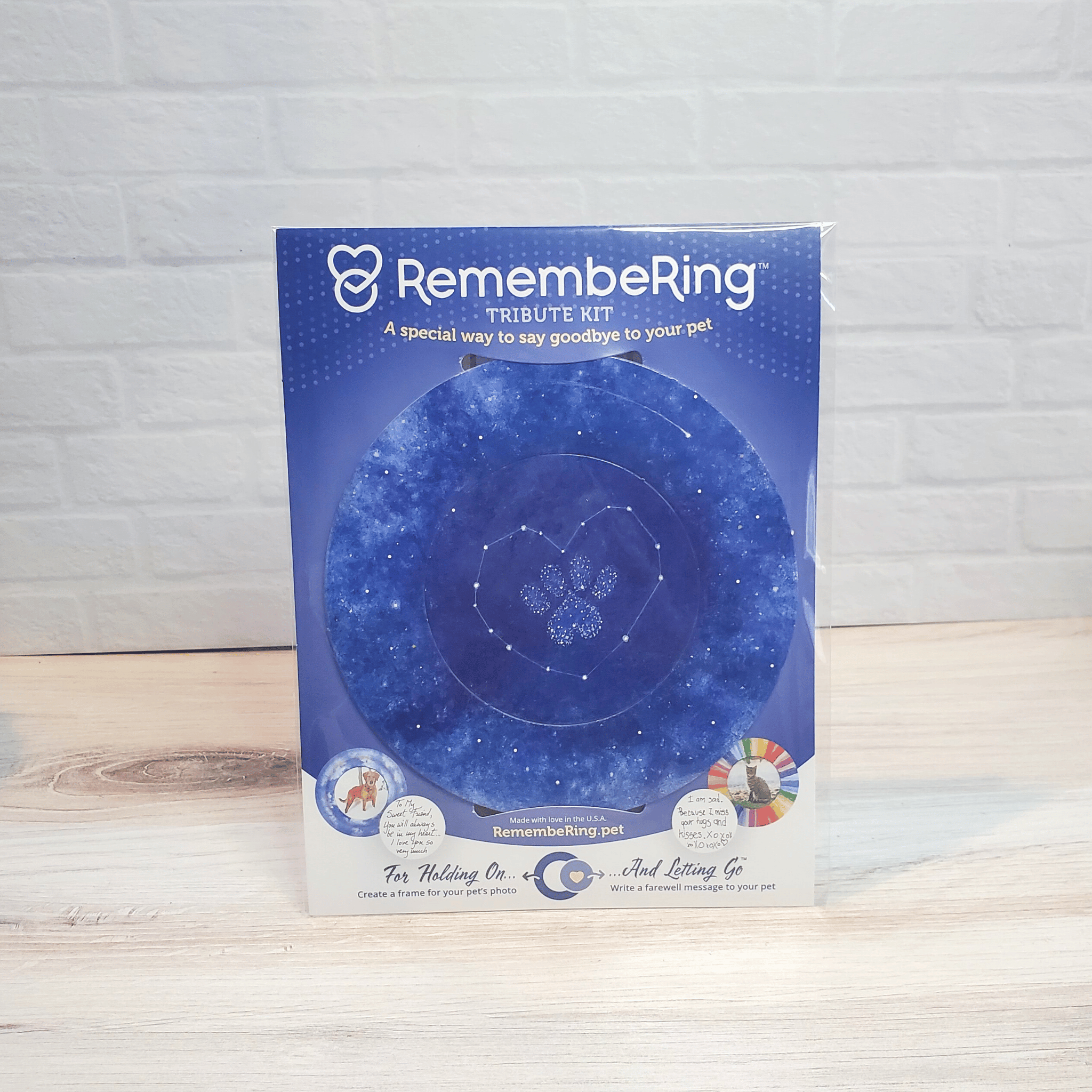 RemembeRing Pet Memorial Tribute Kit - Night Sky & Stars Design