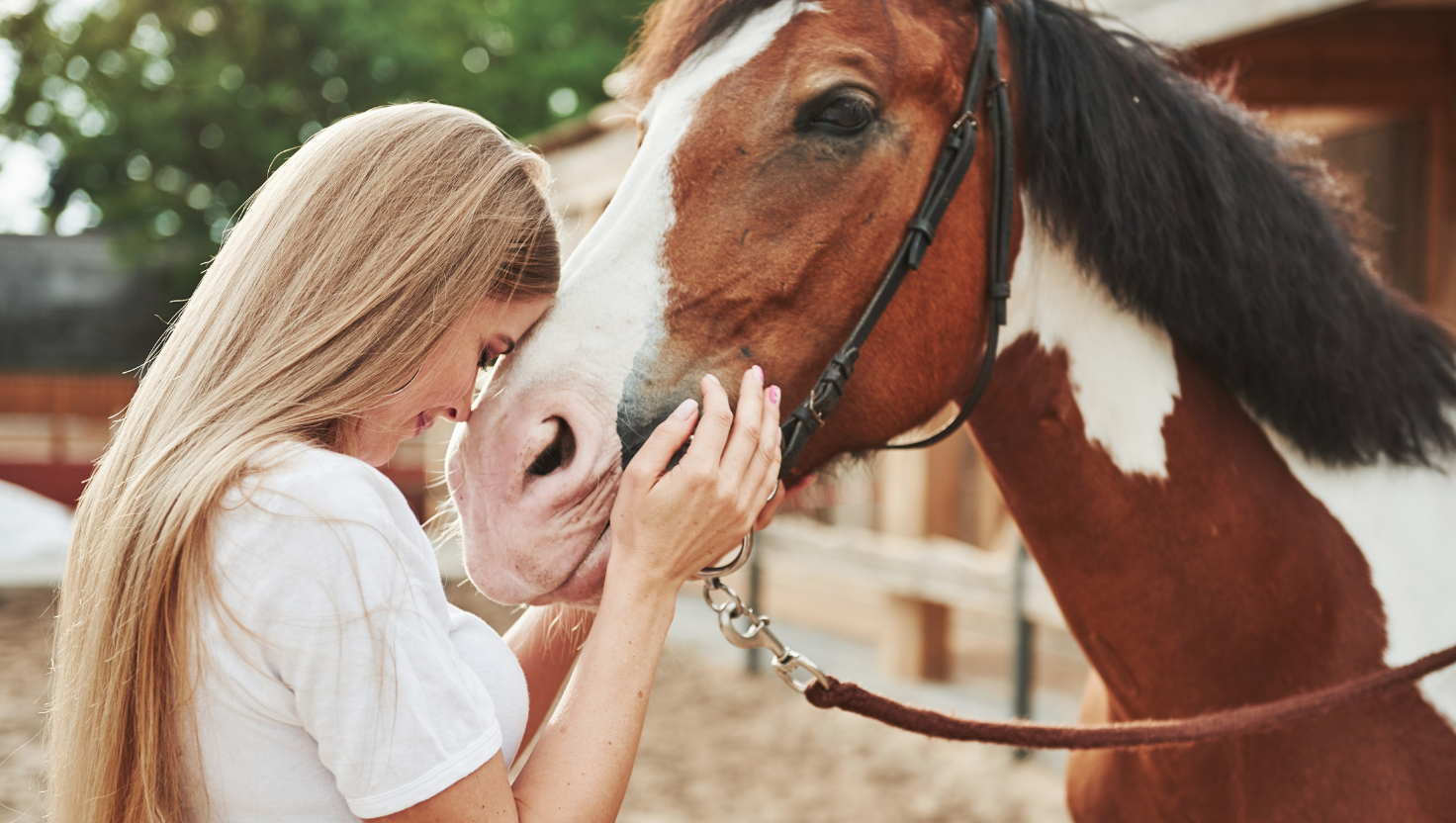 Blog on grief after losing a horse shows woman and her Paint Horse
