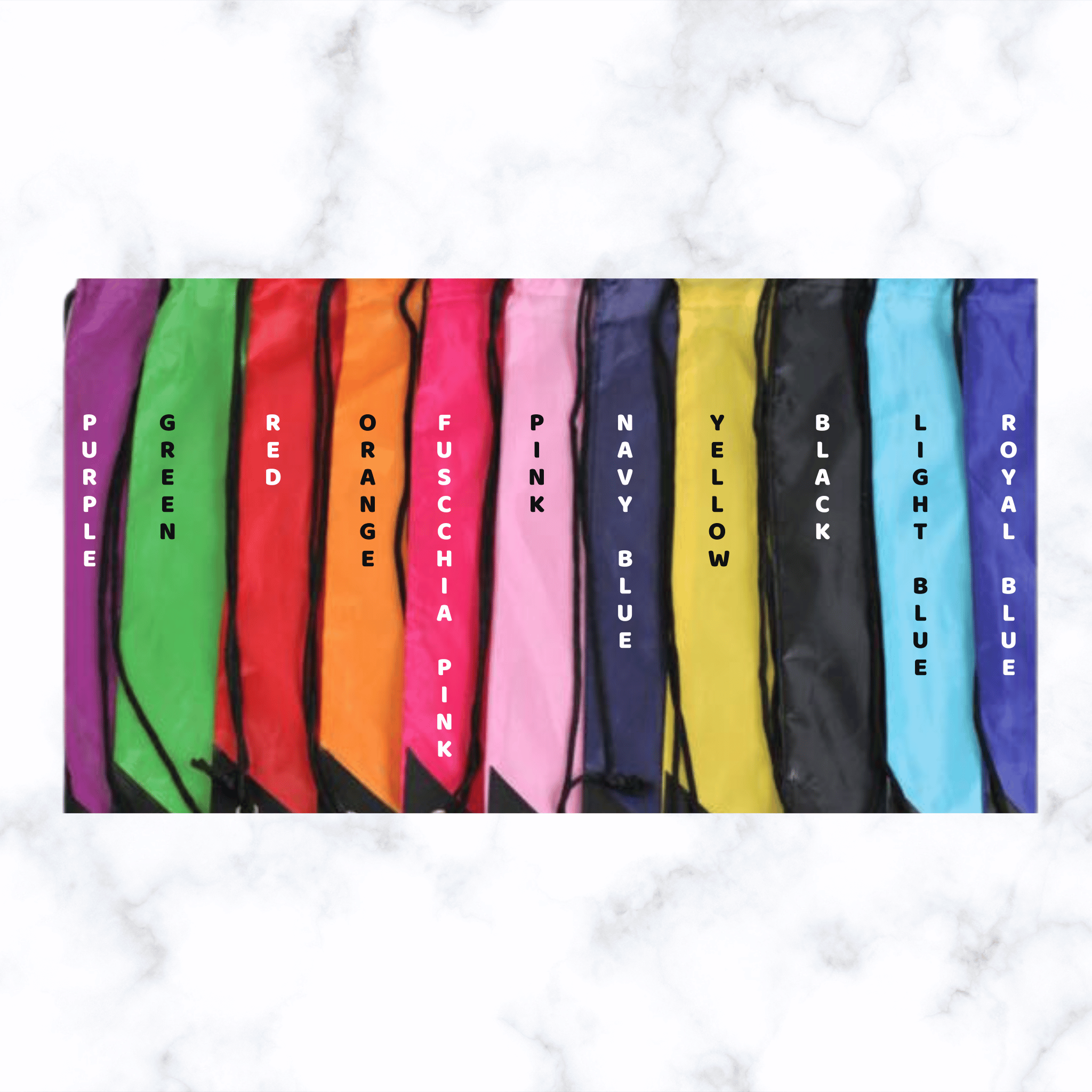 Custom Branded Drawstring Backpacks- Available Colors- Pet Perennials