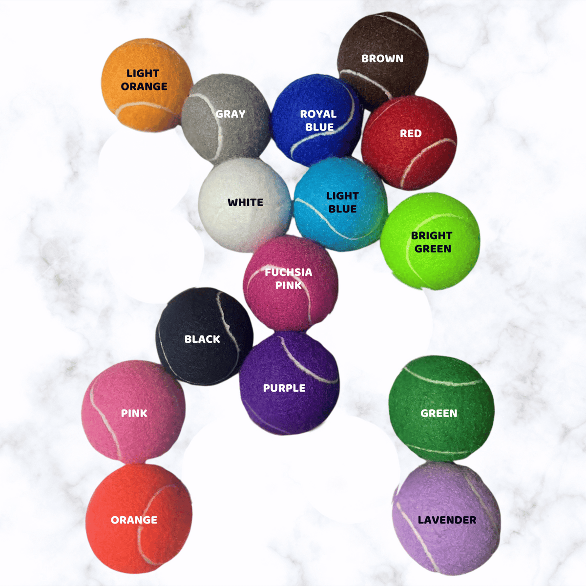 Custom Branded Squeaky Tennis Ball Colors- Pet Perennials
