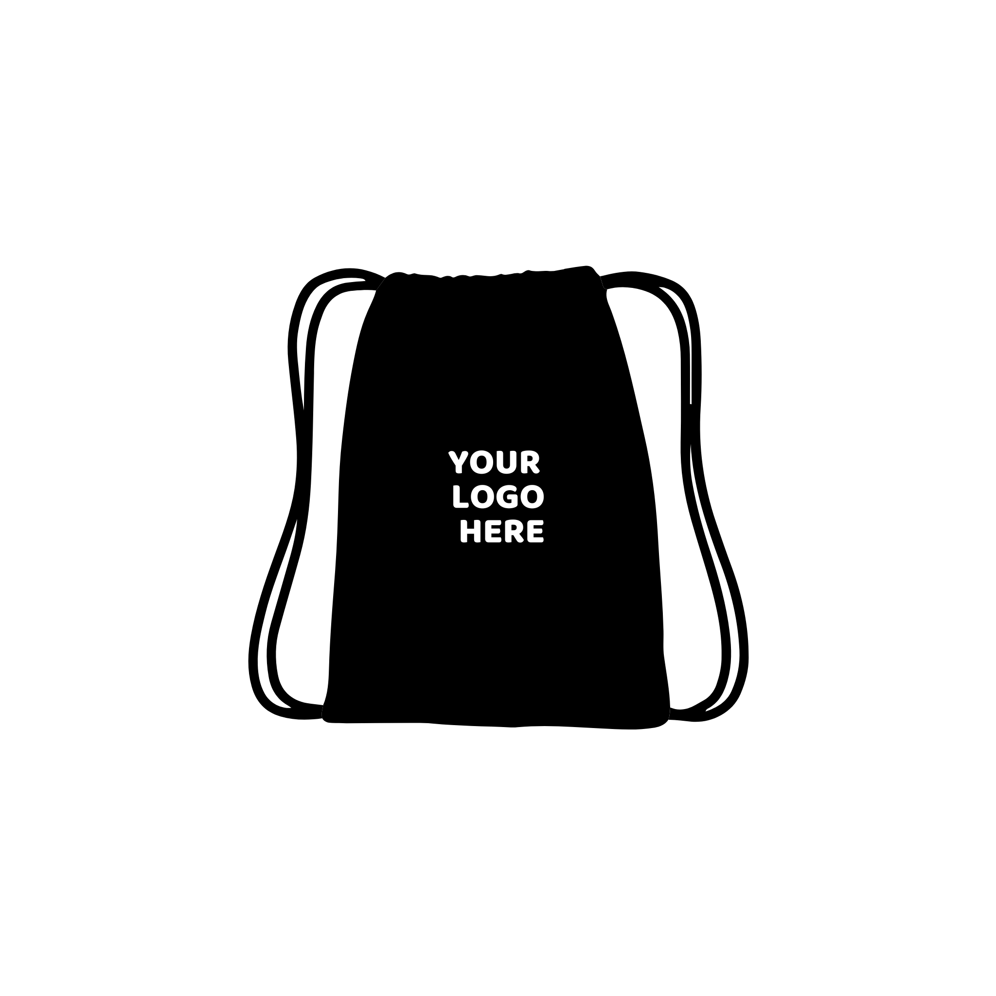 Custom Branded Drawstring Backpacks- Black Color Swatch- Pet Perennials