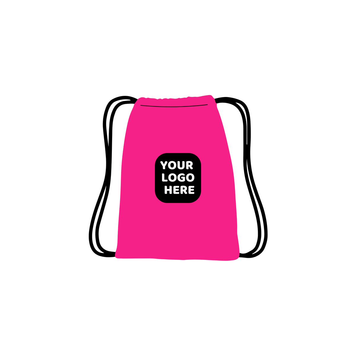 Custom Branded Drawstring Backpacks- Fuchsia Pink Color Swatch- Pet Perennials