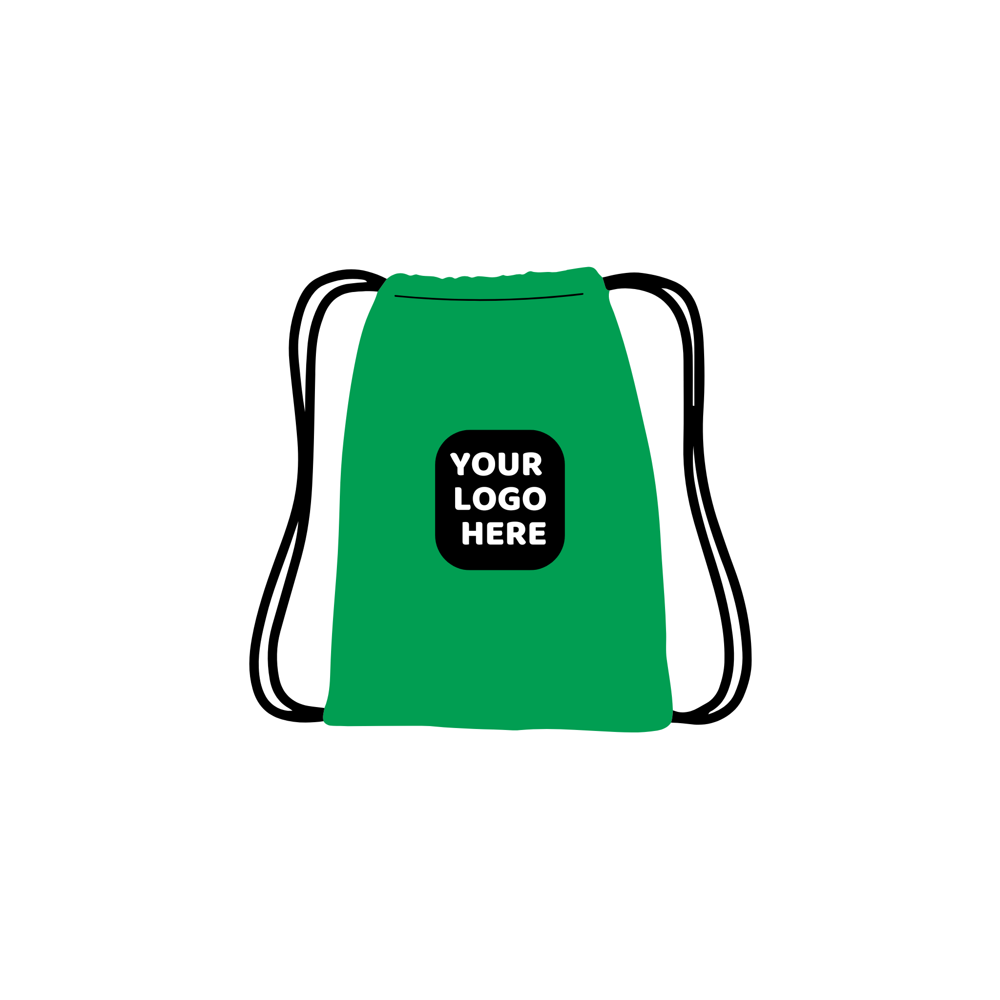 Custom Branded Drawstring Backpacks- Green Color Swatch- Pet Perennials