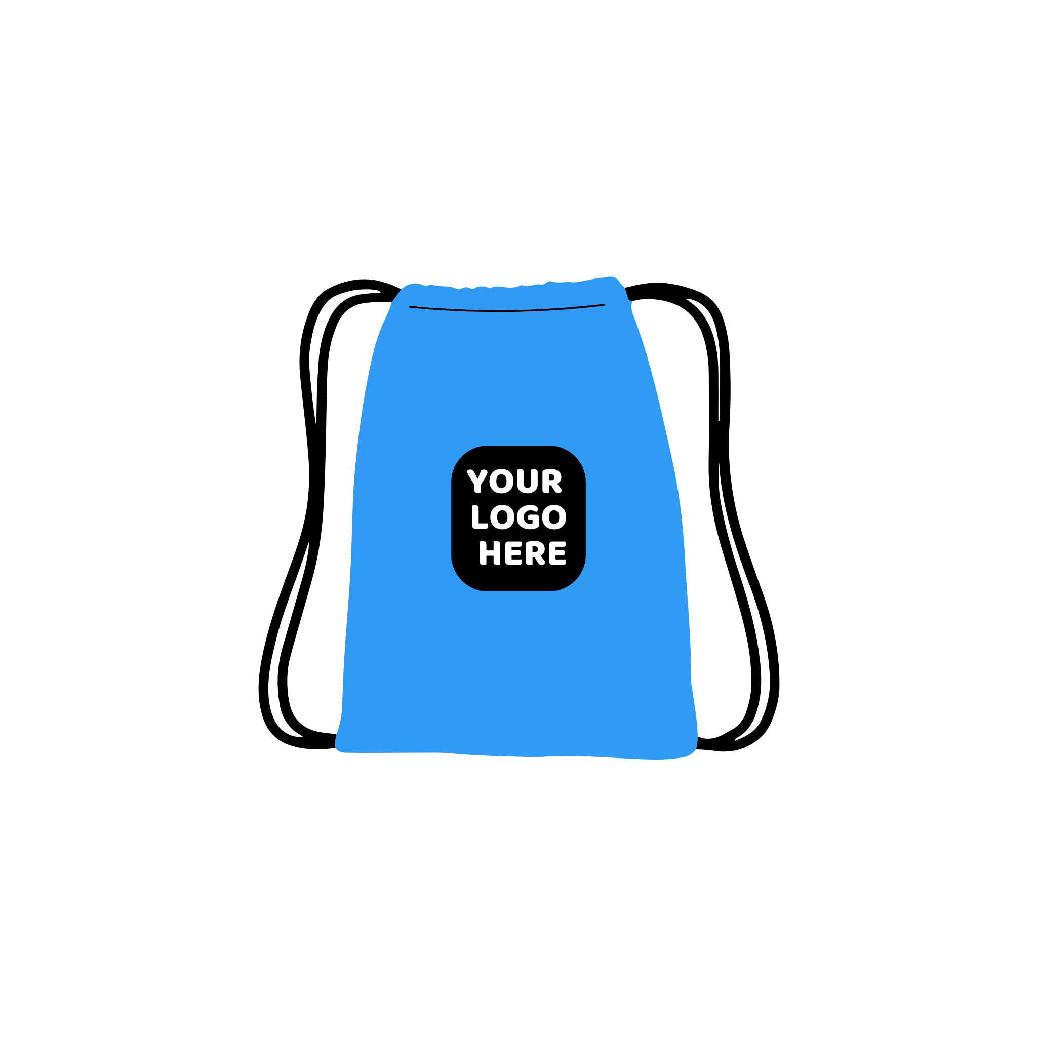 Custom Branded Drawstring Backpacks- Light Blue Color Swatch- Pet Perennials