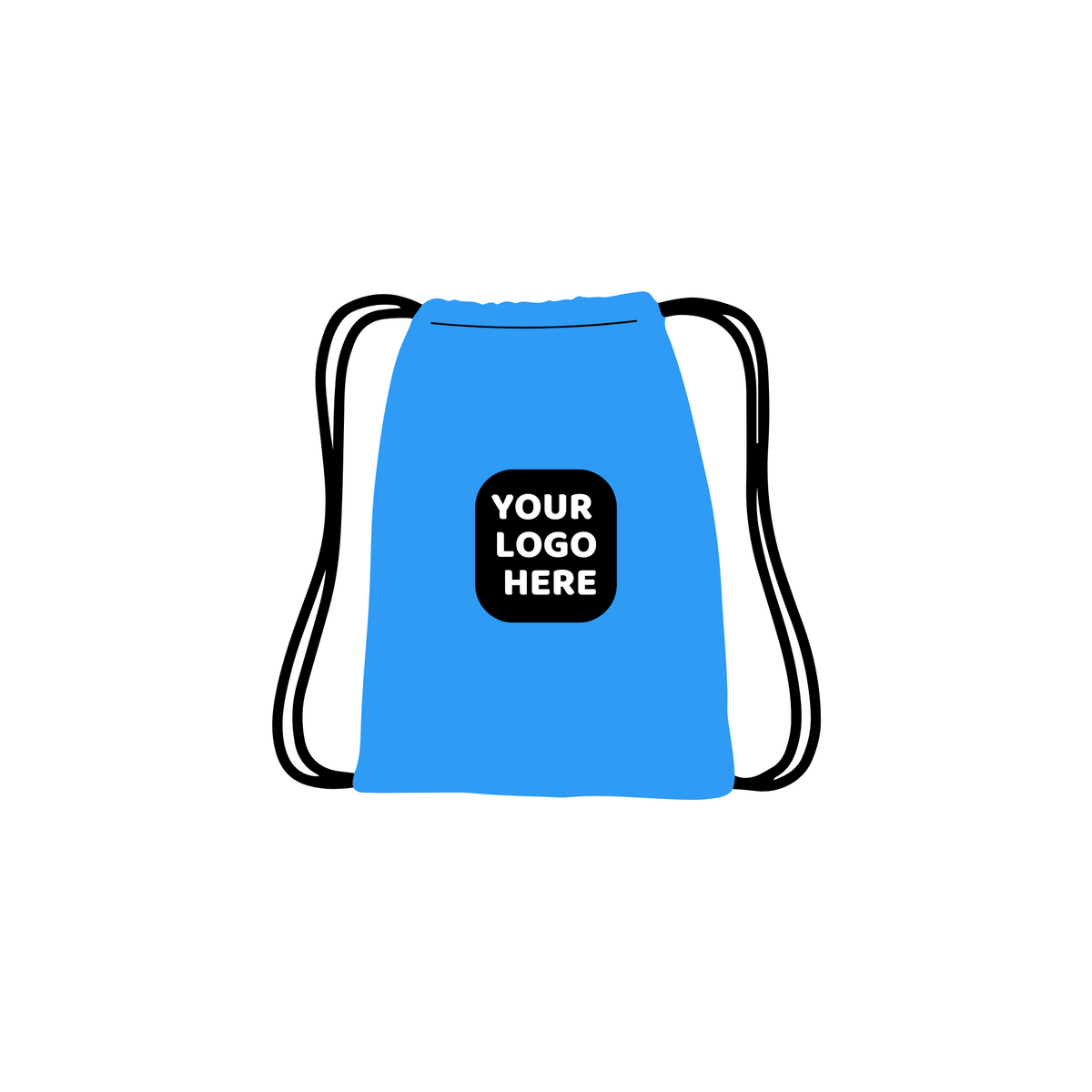 Custom Branded Drawstring Backpacks- Light Blue Color Swatch- Pet Perennials