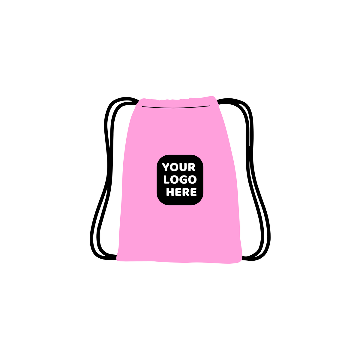 Custom Branded Drawstring Backpacks- Pink Color Swatch- Pet Perennials