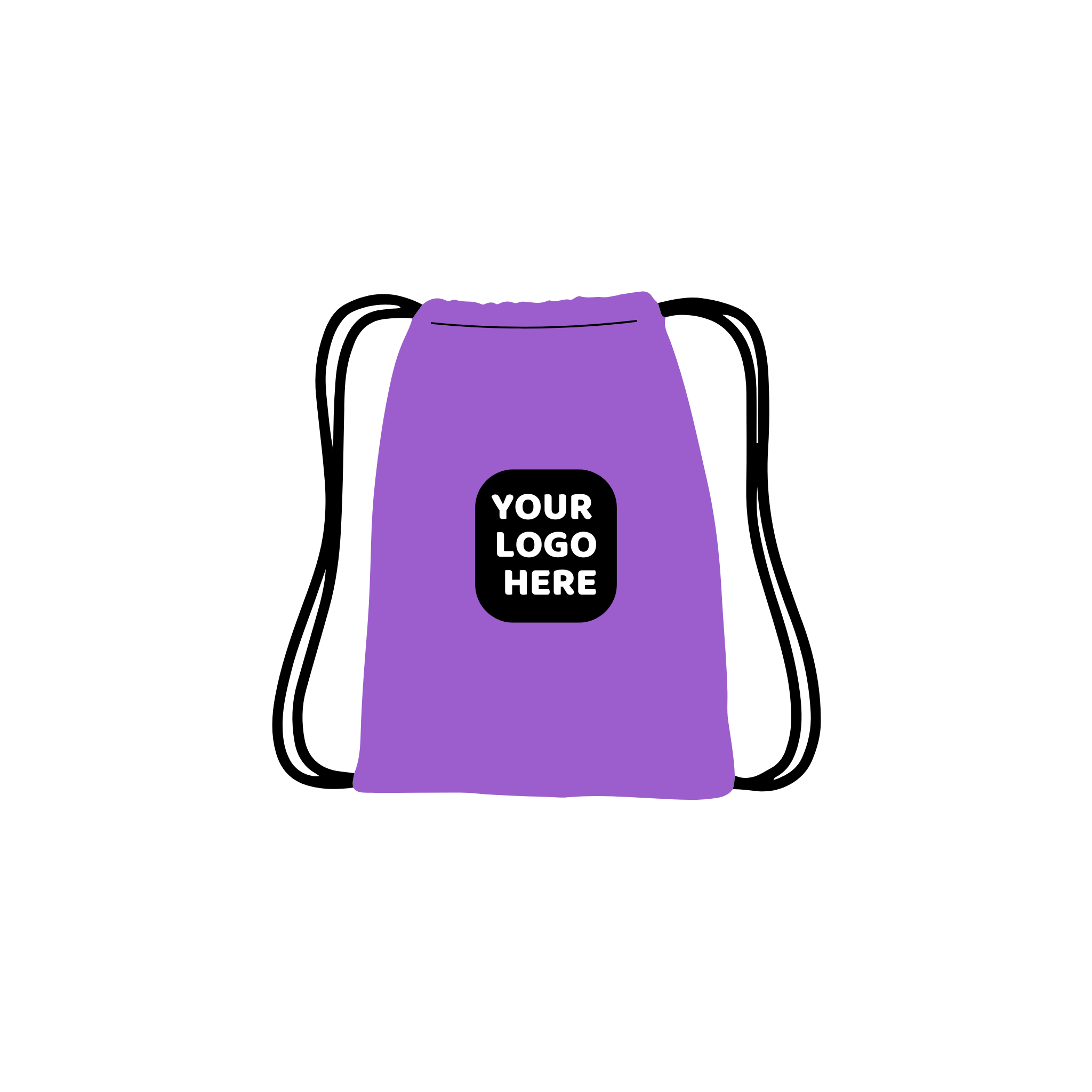 Custom Branded Drawstring Backpacks- Purple Color Swatch- Pet Perennials