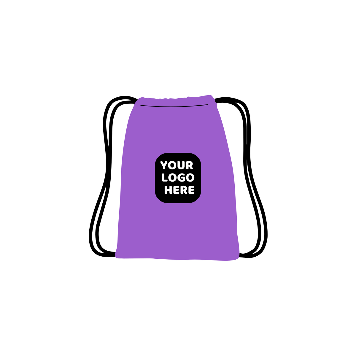 Custom Branded Drawstring Backpacks- Purple Color Swatch- Pet Perennials