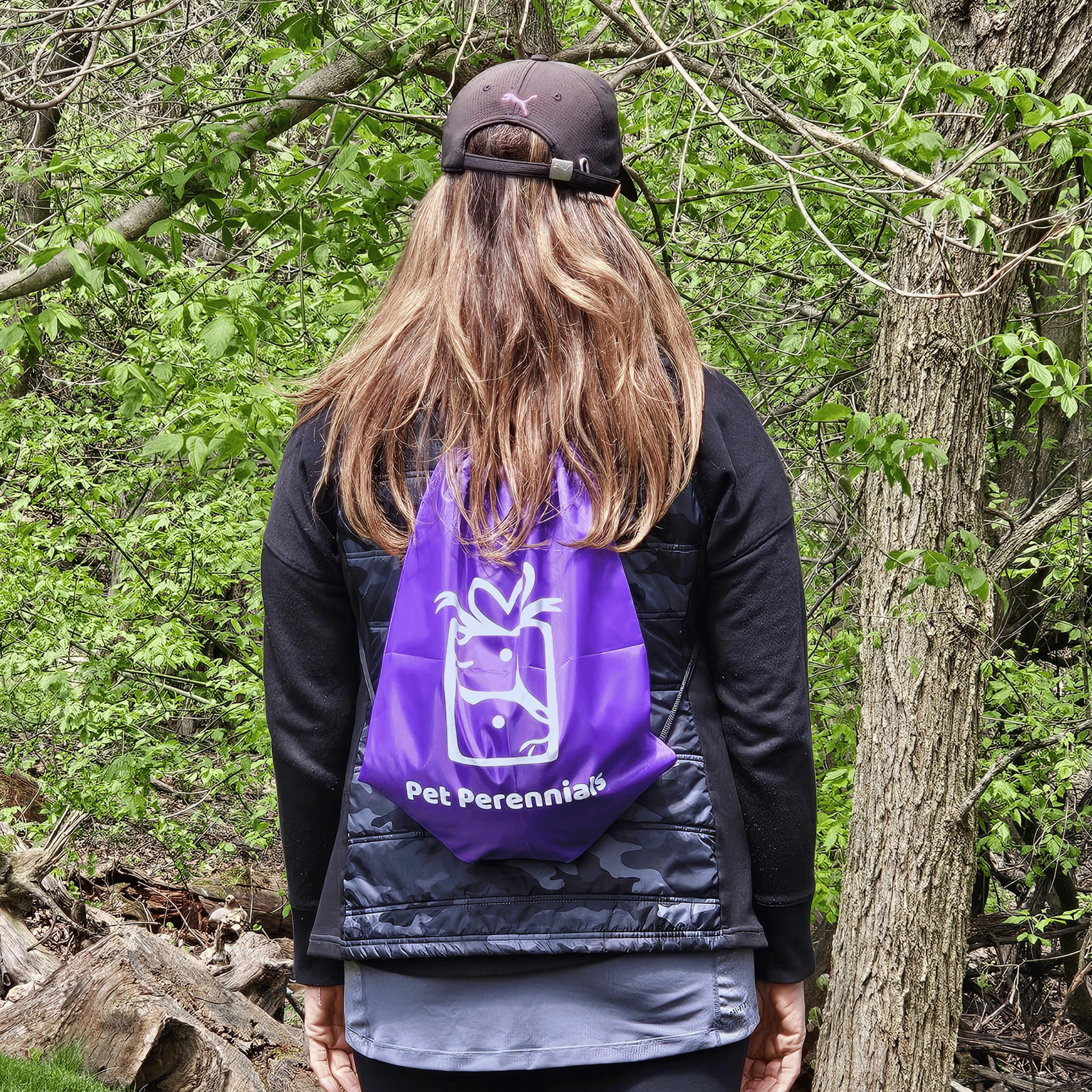 Custom Branded Drawstring Backpacks- Pet Perennials