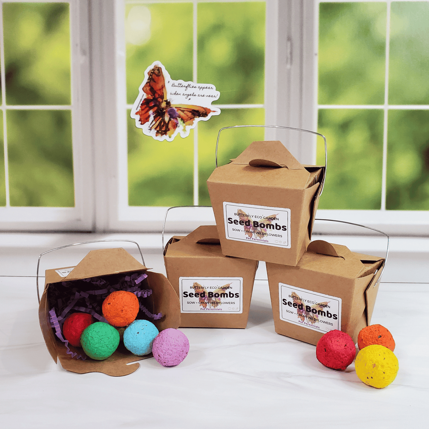 butterfly garden seed Pet Memorial Garden Butterfly Wildflower Seed Bombs Pet Memorial Gifts