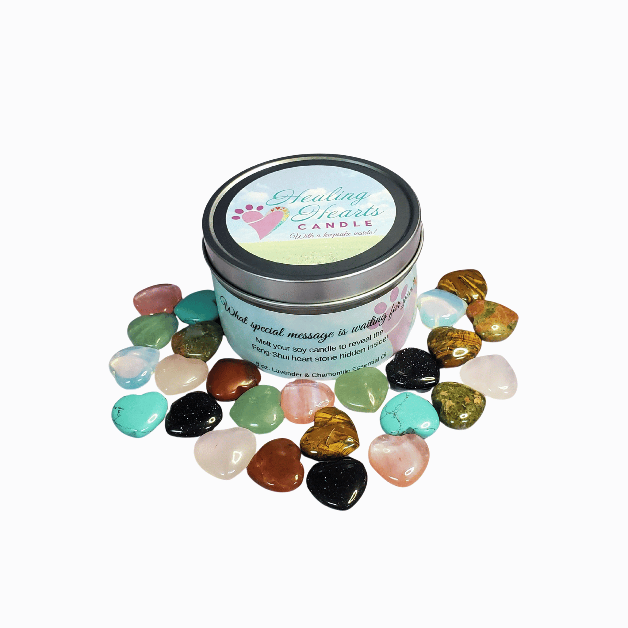 Healing Hearts Memorial Candle with Keepsake Heart Stone