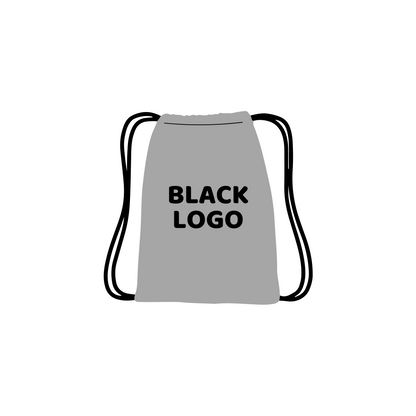 Custom Branded Drawstring Backpacks- Black Logo Imprint Color Swatch - Pet Perennials