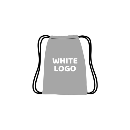 Custom Branded Drawstring Backpacks- White Logo Imprint Color Swatch - Pet Perennials