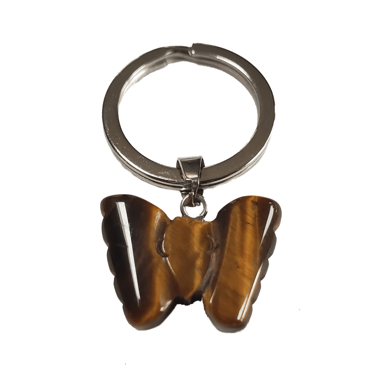 Butterfly Blessings Keepsake Candle - Pet Memorial Candle - Tiger&#39;s Eye Butterfly Keychain
