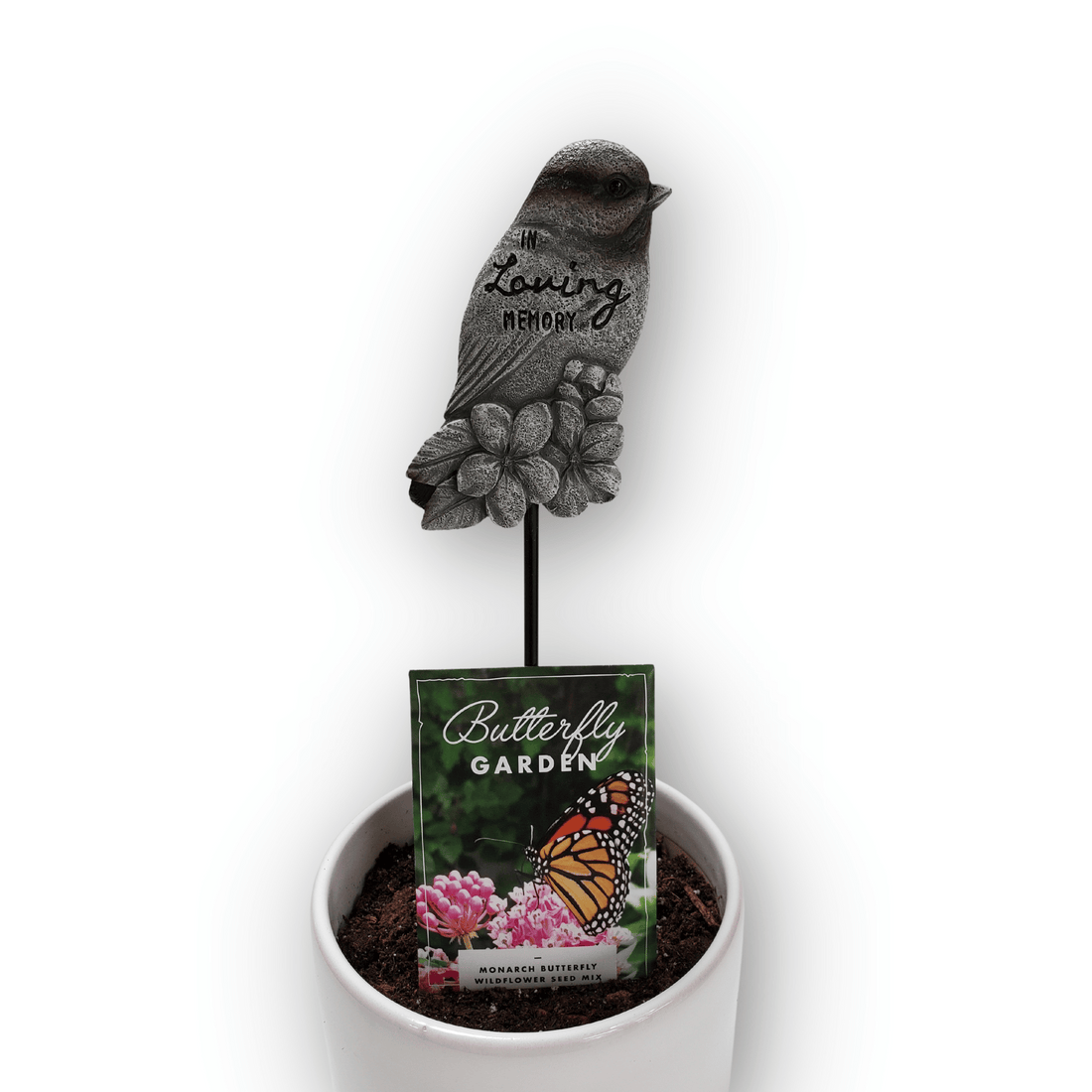 Bird Memorial Garden Stake &amp; Wildflower Seeds