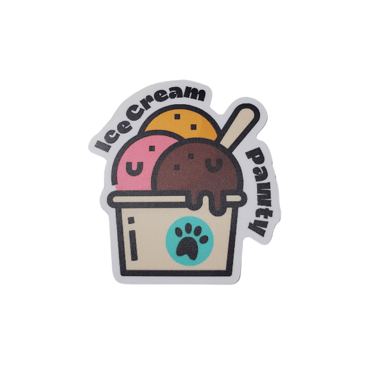 Ice Cream Party Pet Birthday Decal, Vinyl Pet Stickers