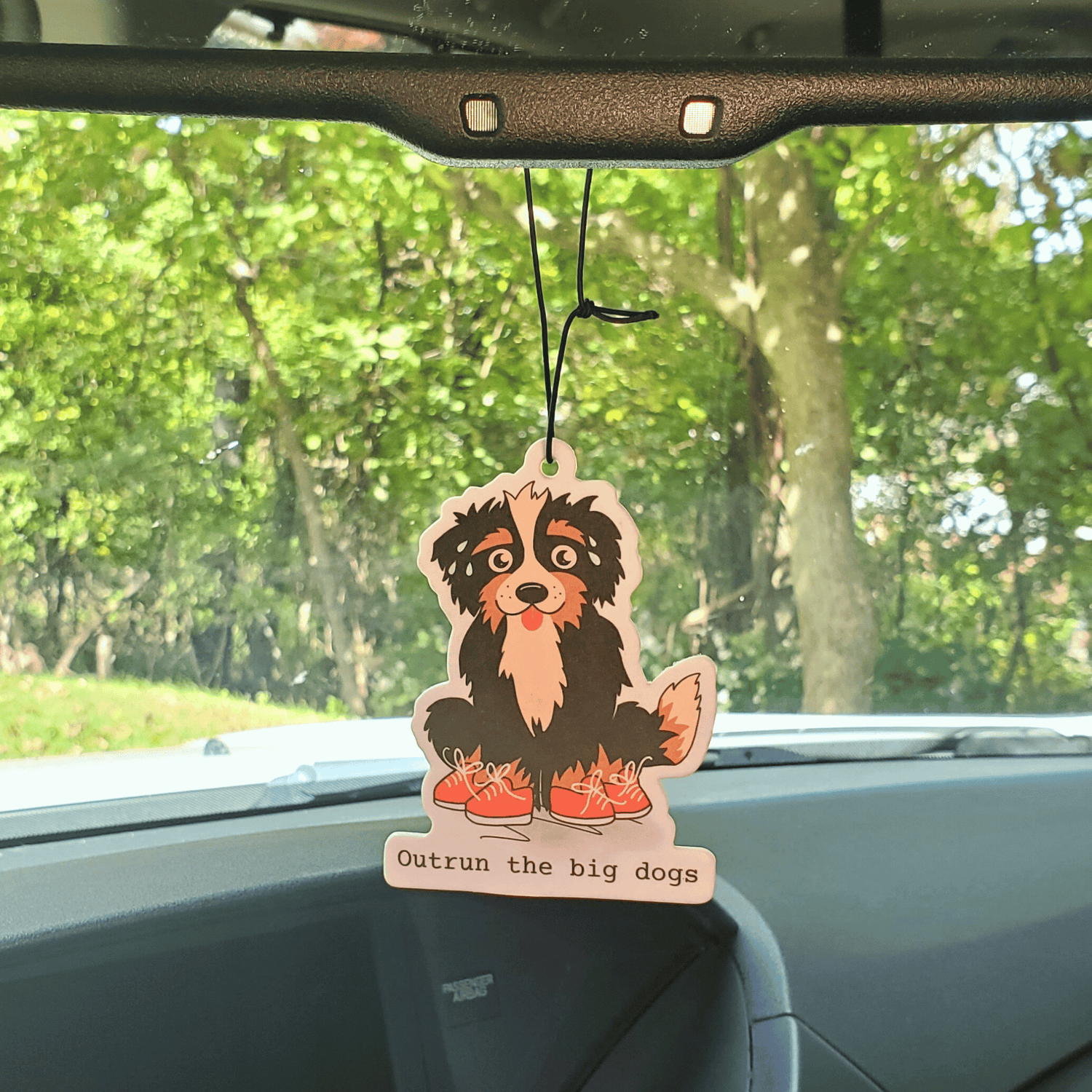 Outrun The Big Dogs Car Air Freshener/Black Freeze Scent