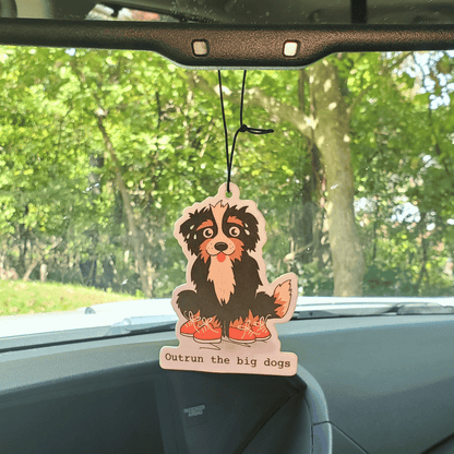 Outrun The Big Dogs Car Air Freshener/Black Freeze Scent