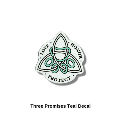 Three Promises Teal Decal