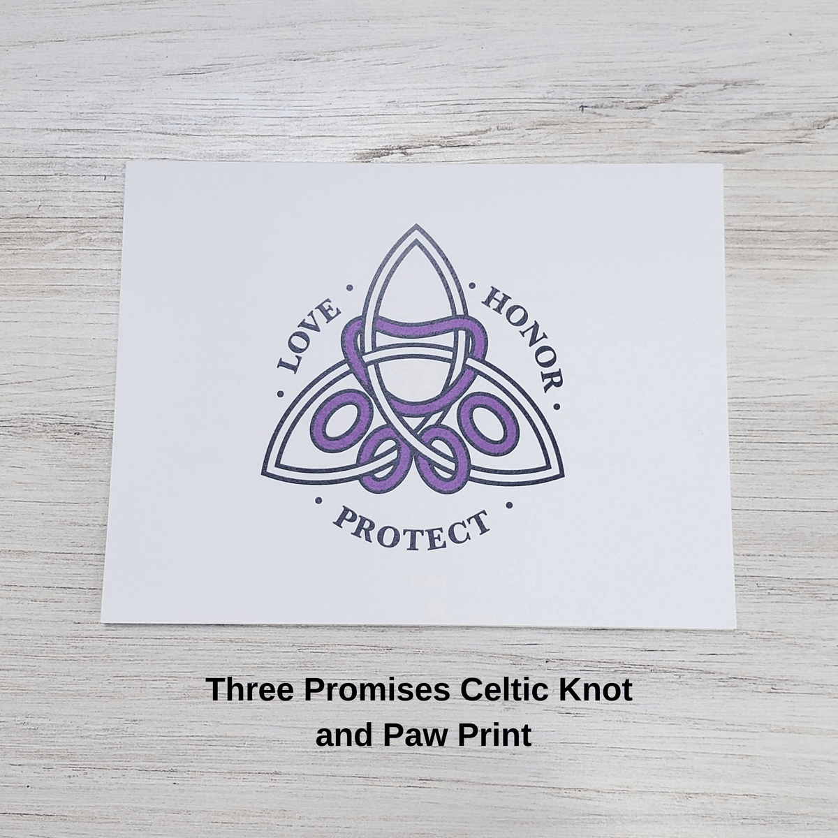 Three Promises Celtic Knot and Pawprint Card