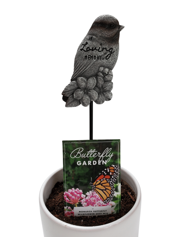 Bird Memorial Garden Stake &amp; Wildflower Seeds